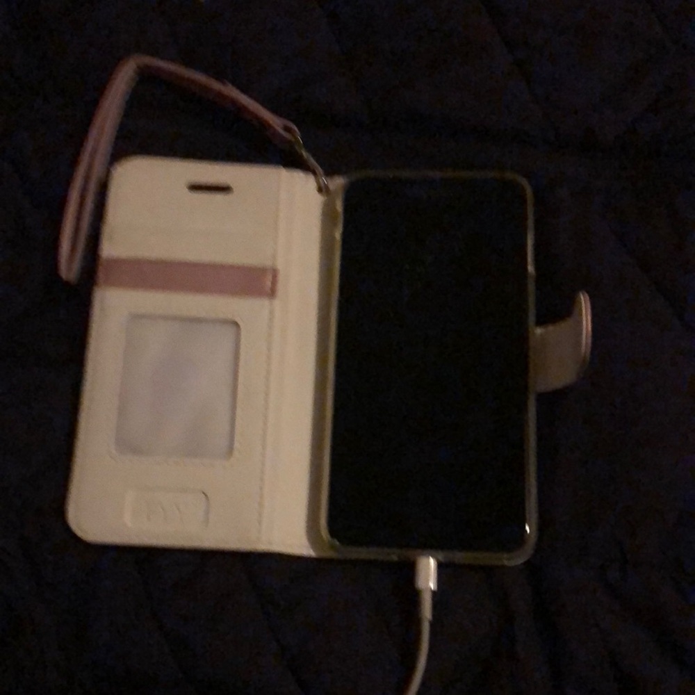 White and Pink Phone Wallet Case